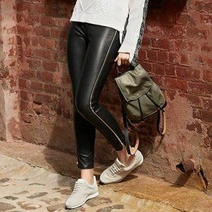 Rag & Bone Chatel LEATHER Side Zipper Leggings